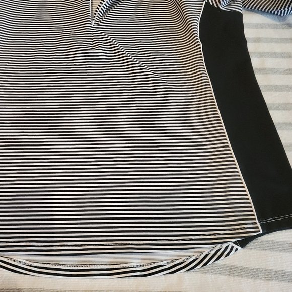 Tommy Bahama Island Zone Black Aubrey Stripe 1/2 Zip Athletic Top - Picture 13 of 16
